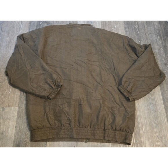 EVR‎ Vintage Ruffle Jacket Womens Medium green shoulder pads 100% silk - Picture 2 of 8